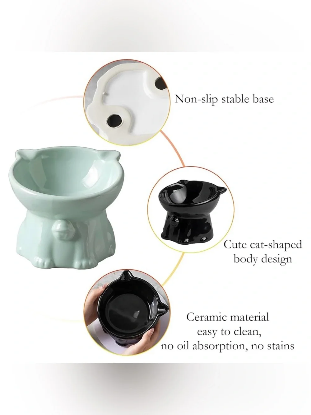 Ceramic Elevated Cat Bowl